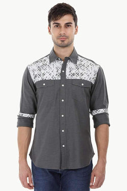 Lightweight Shirt with Printed Panel