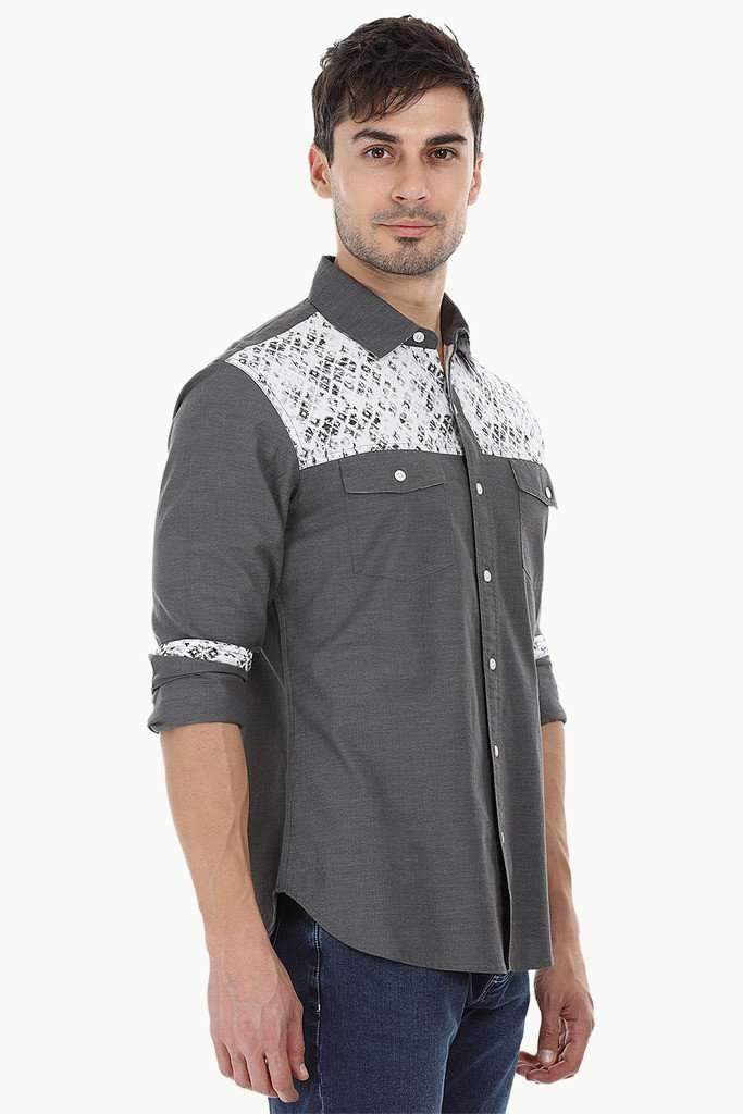 Lightweight Shirt with Printed Panel