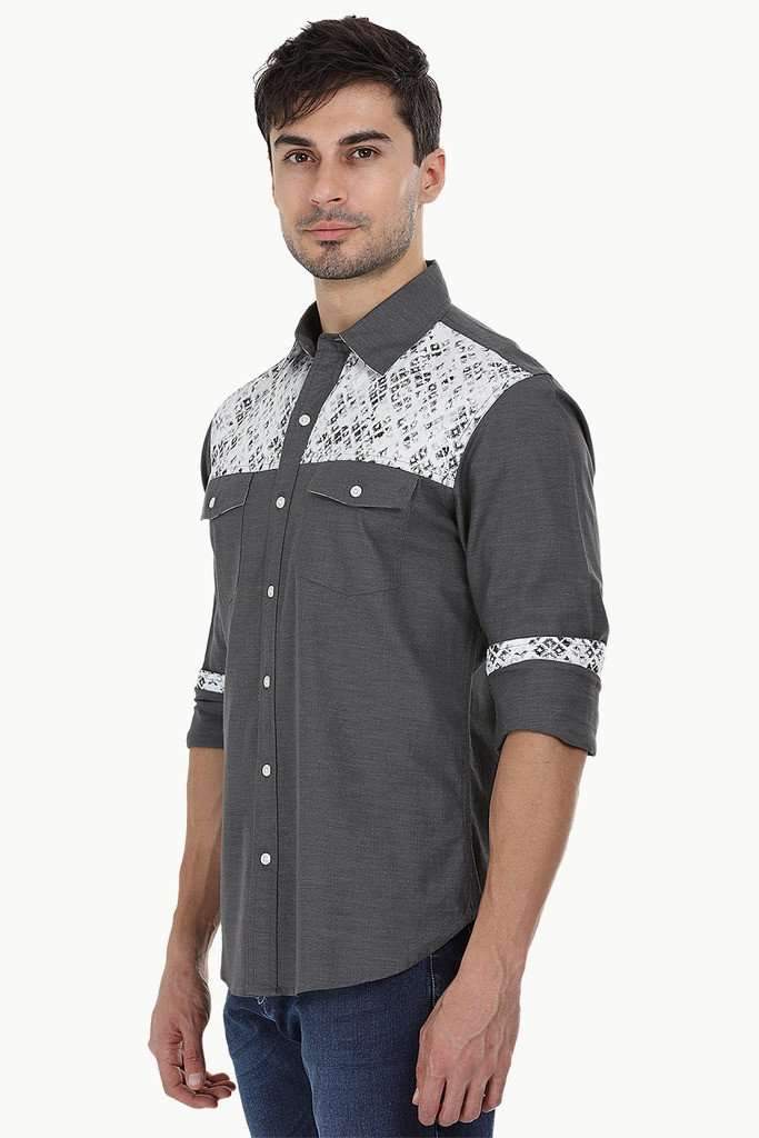 Lightweight Shirt with Printed Panel