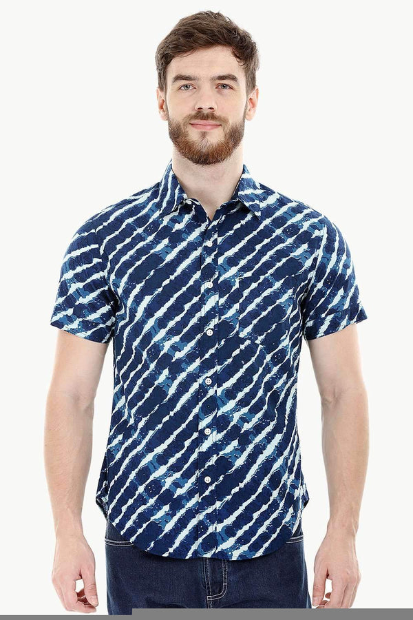 Printed Navy Holiday Summer Shirt