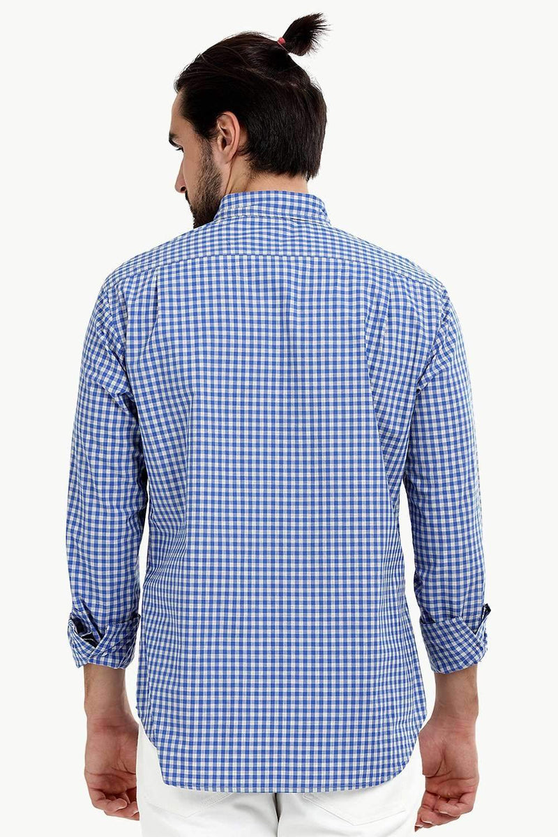 Men's Baby Blue Gingham Shirt