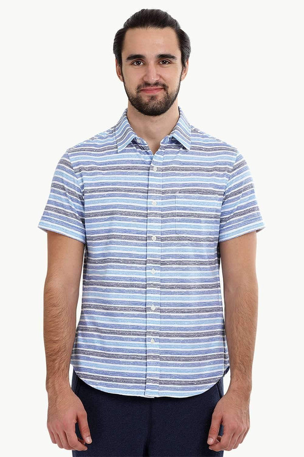 Men's Stripe Print Knit Shirt