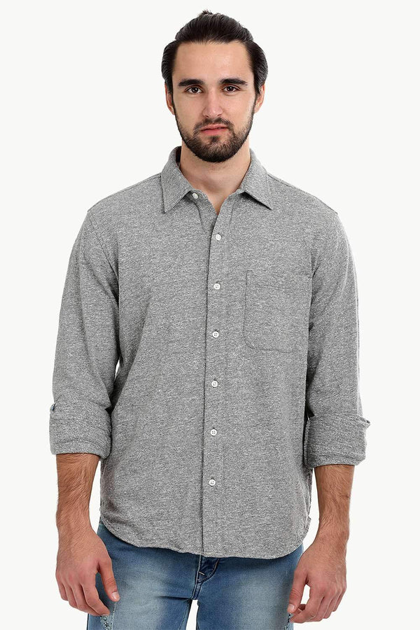 Men's Heather Grey Knit Shirt