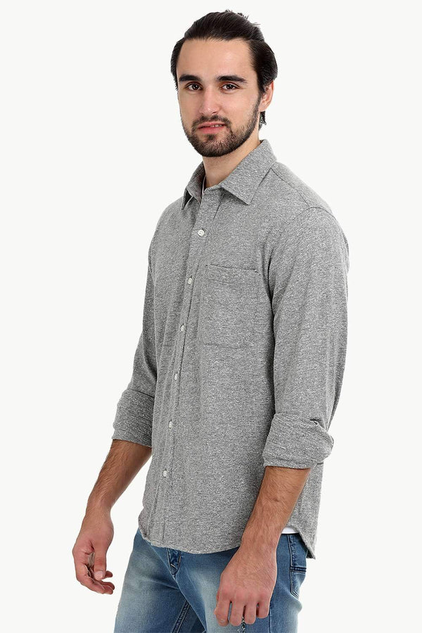 Men's Heather Grey Knit Shirt