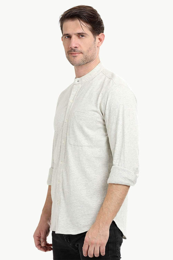 Men's Heather Oatmeal Knit Shirt