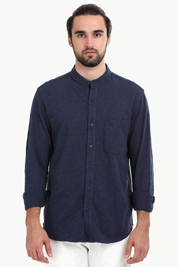 Men's Heather Navy Knit Shirt