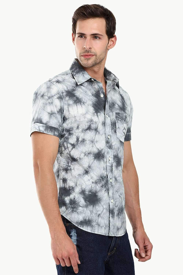 Men's Black n' White Tie Dye Summer Shirt