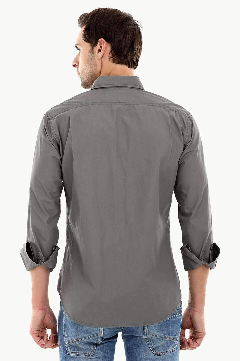 Men's Casual Trolley Grey Shirt