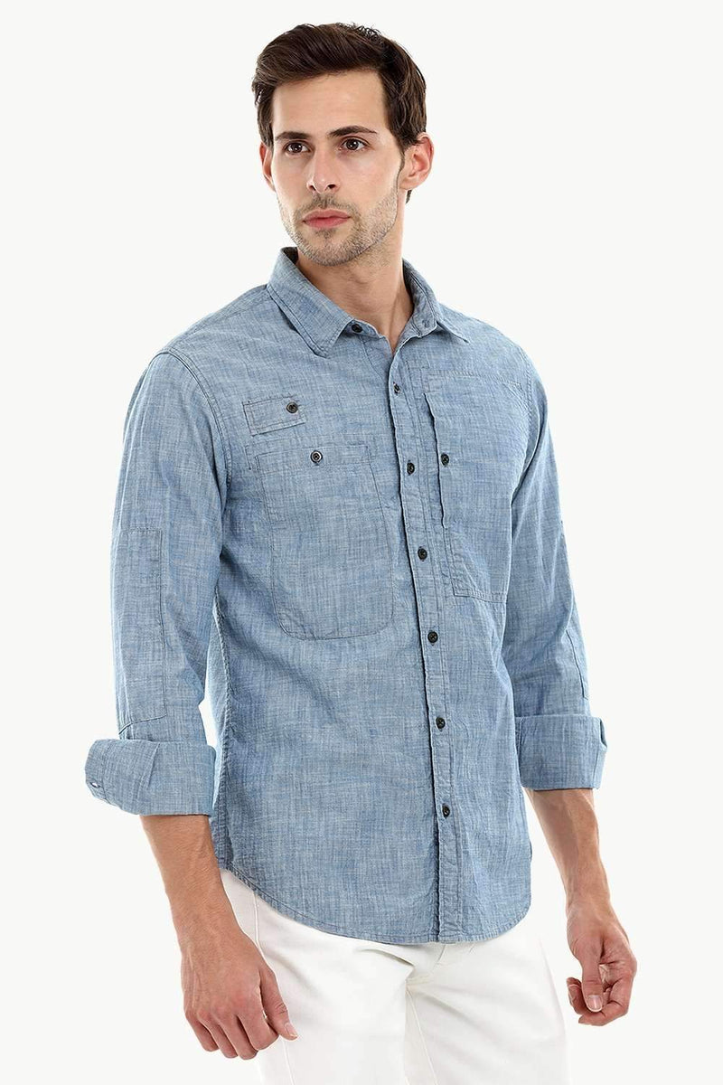 Men's Lightweight Casual Denim Shirt