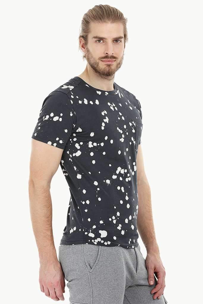 Bleach Effect Paint Splatter Tee