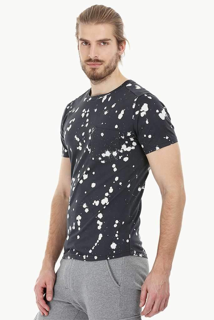 Bleach Effect Paint Splatter Tee