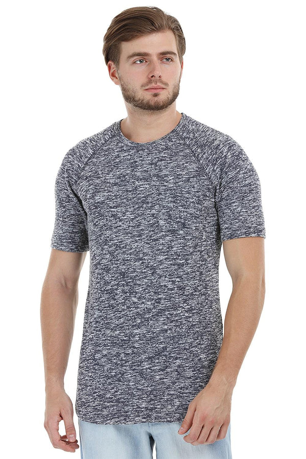 Long Terry Knit Navy T-Shirt 