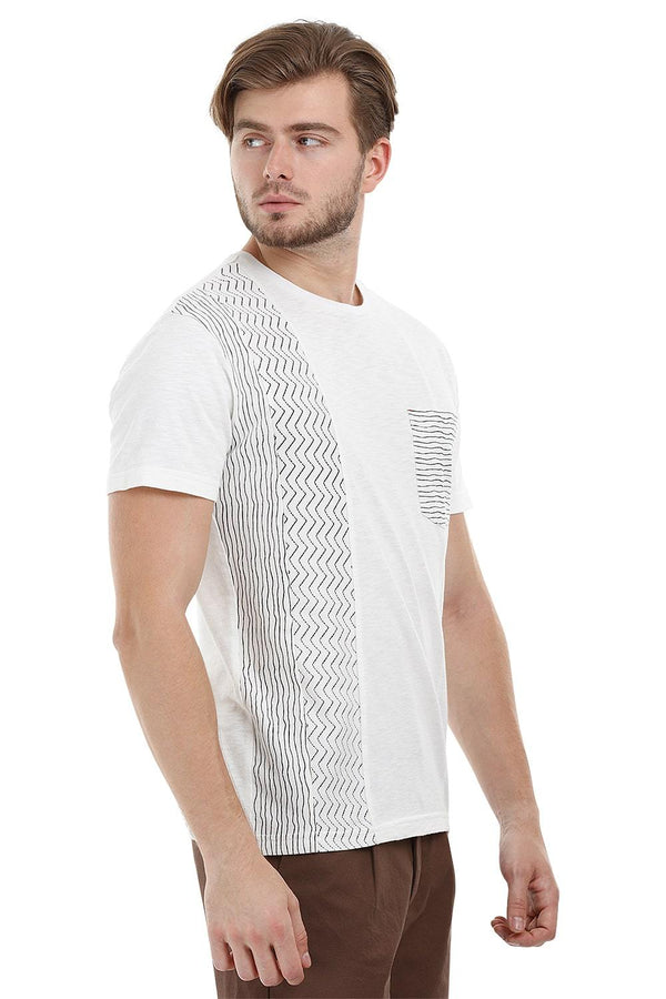 Stripe Block White T-Shirt