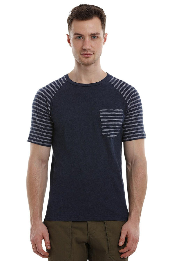 Raglan Sleeves Navy T-Shirt