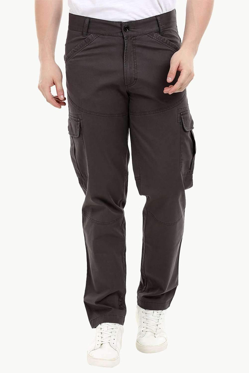 Men's Umber Brown 6 Pocket Twill Cargo Pants