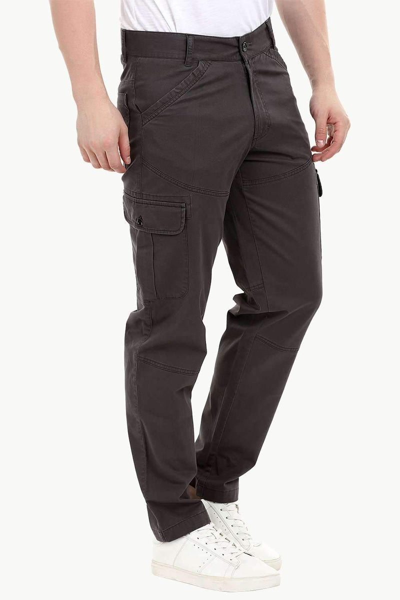 Men's Umber Brown 6 Pocket Twill Cargo Pants