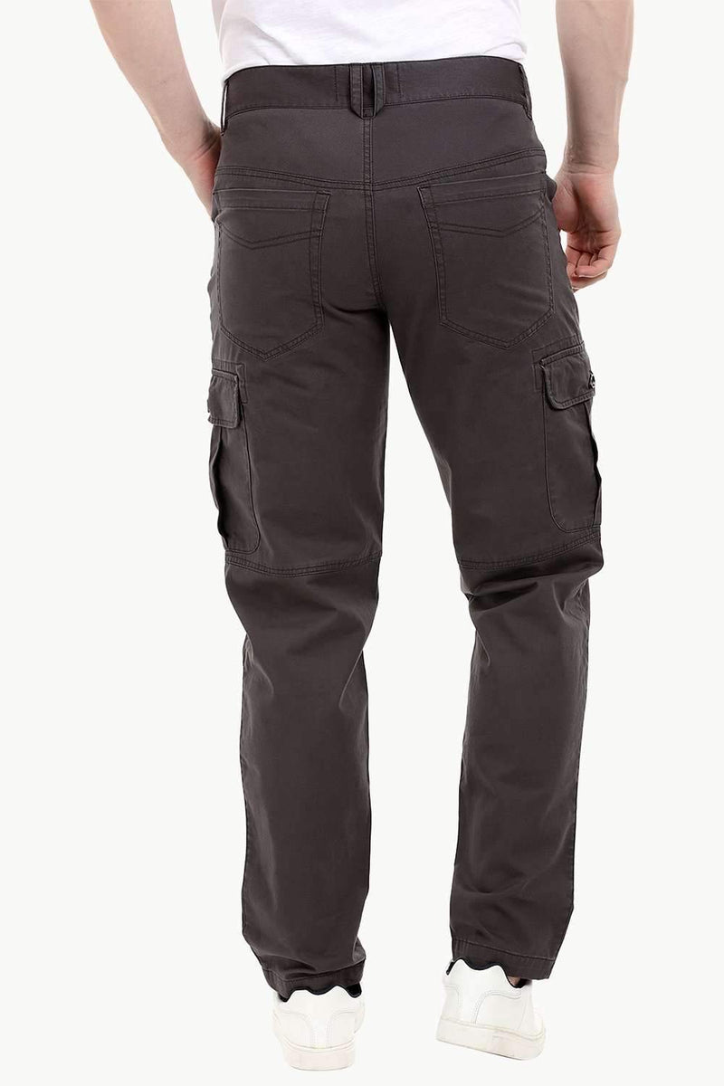 Men's Umber Brown 6 Pocket Twill Cargo Pants