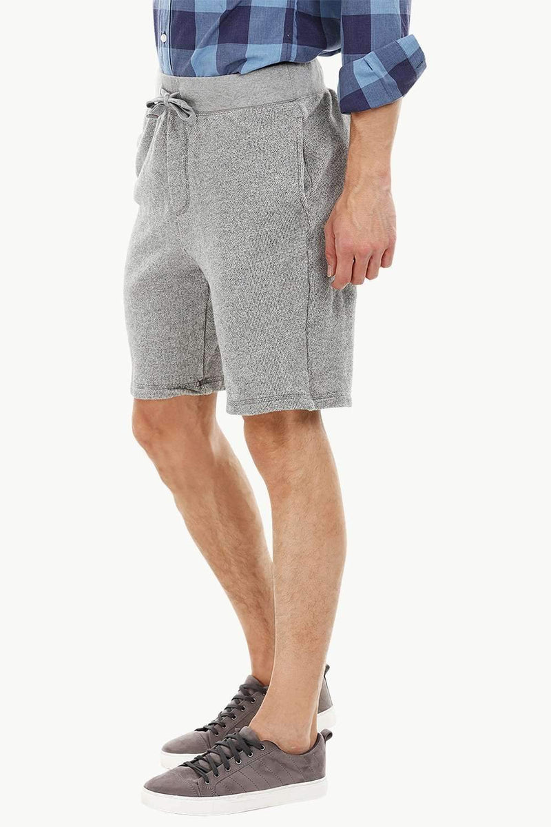 Mens Sports Grey Jacquard Knit Shorts