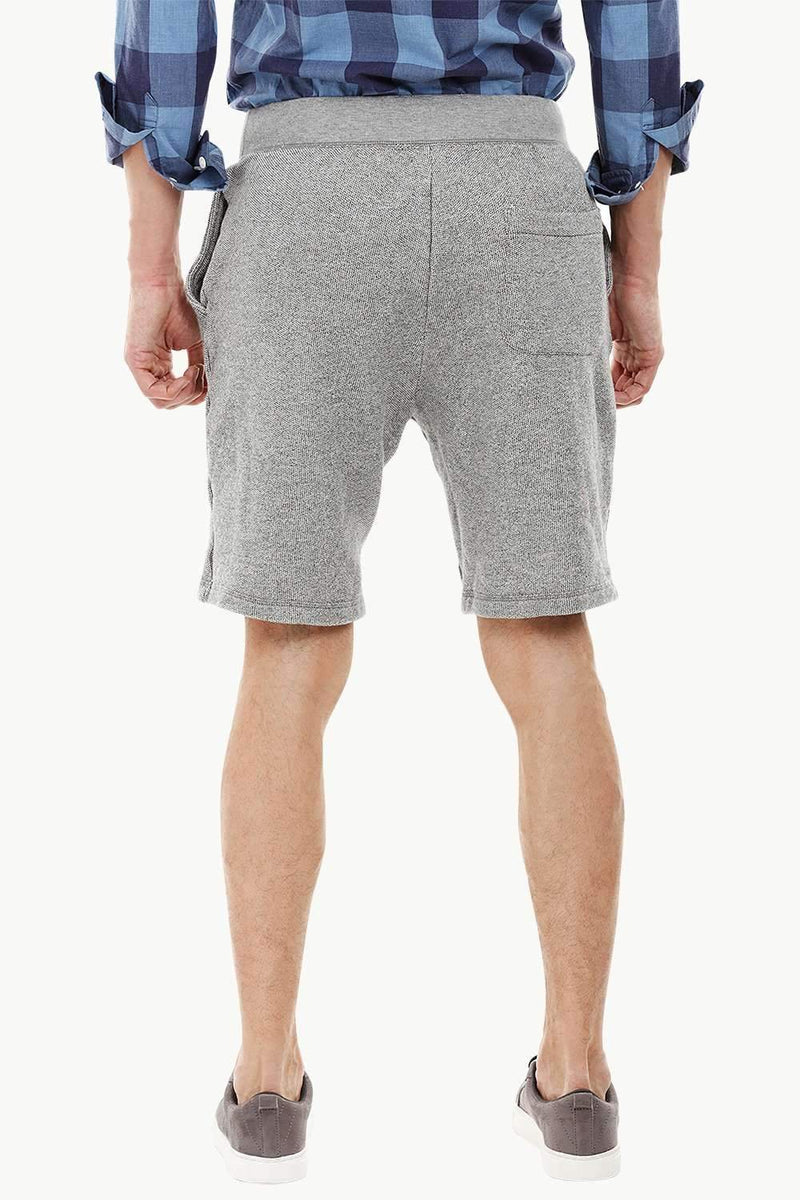 Mens Sports Grey Jacquard Knit Shorts