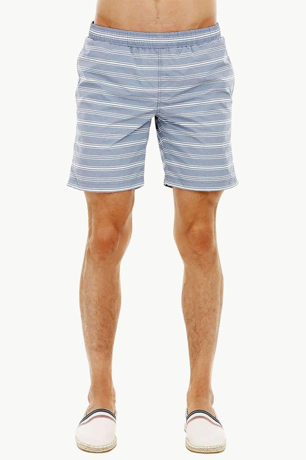 Mens Grey Stripe Quickdry Swimshorts