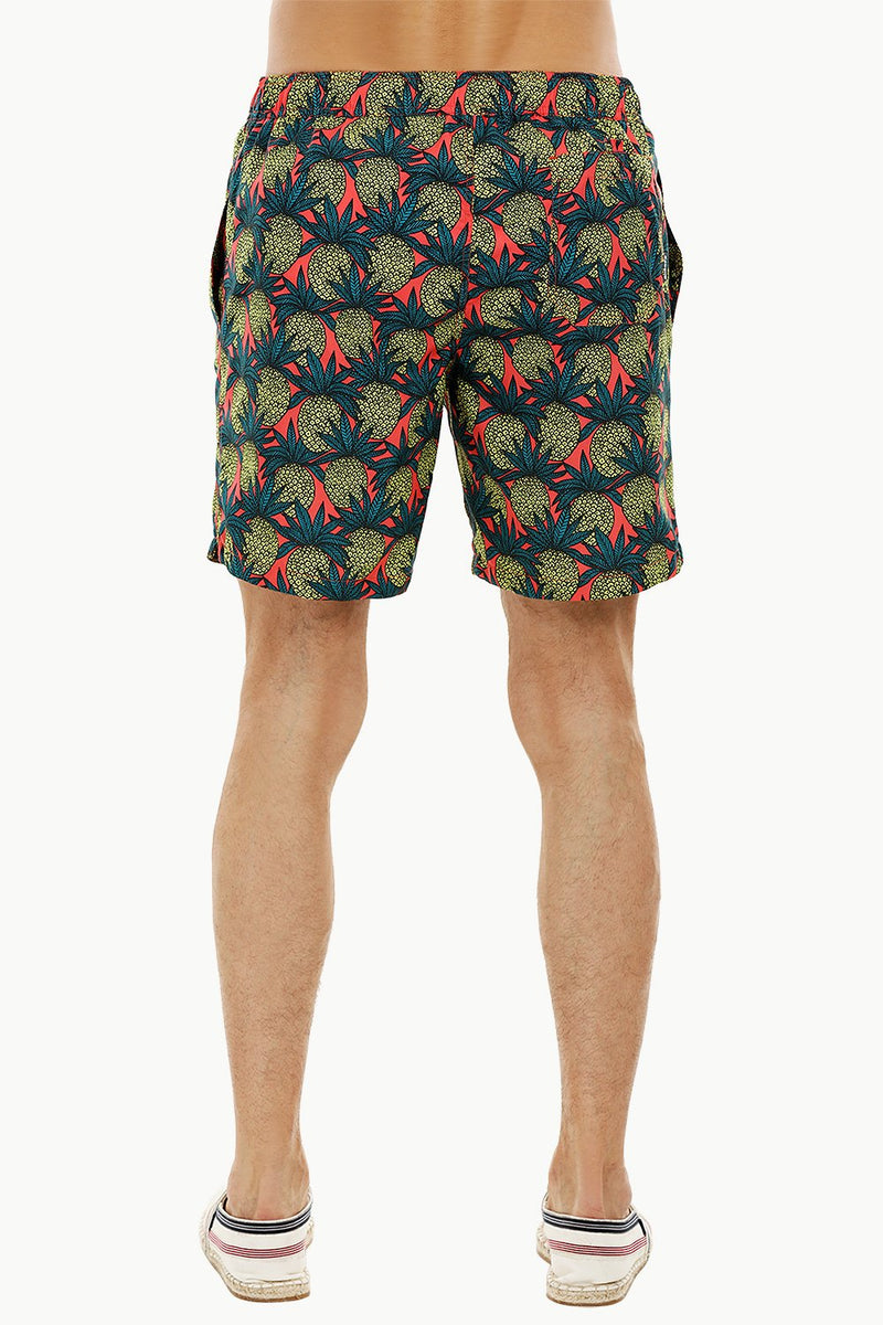 Mens Pineapple Print Quickdry Swimshorts