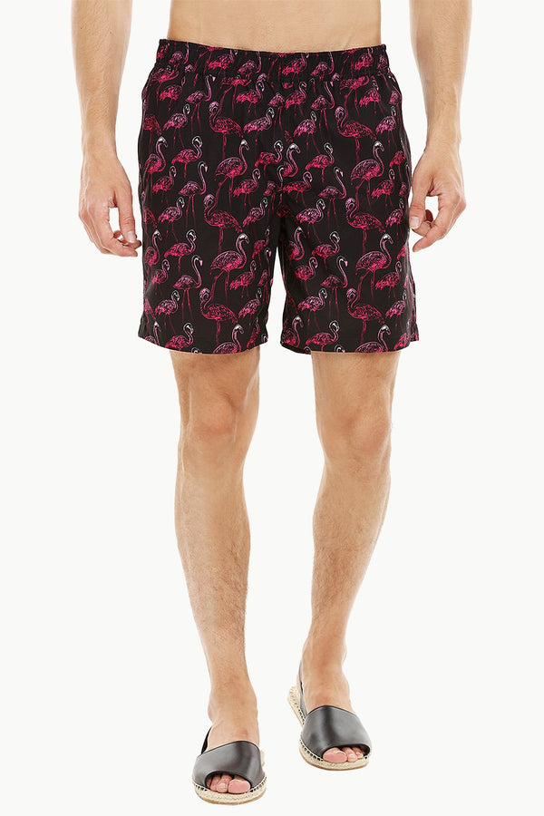 Mens Swan Print Quickdry Swimshorts