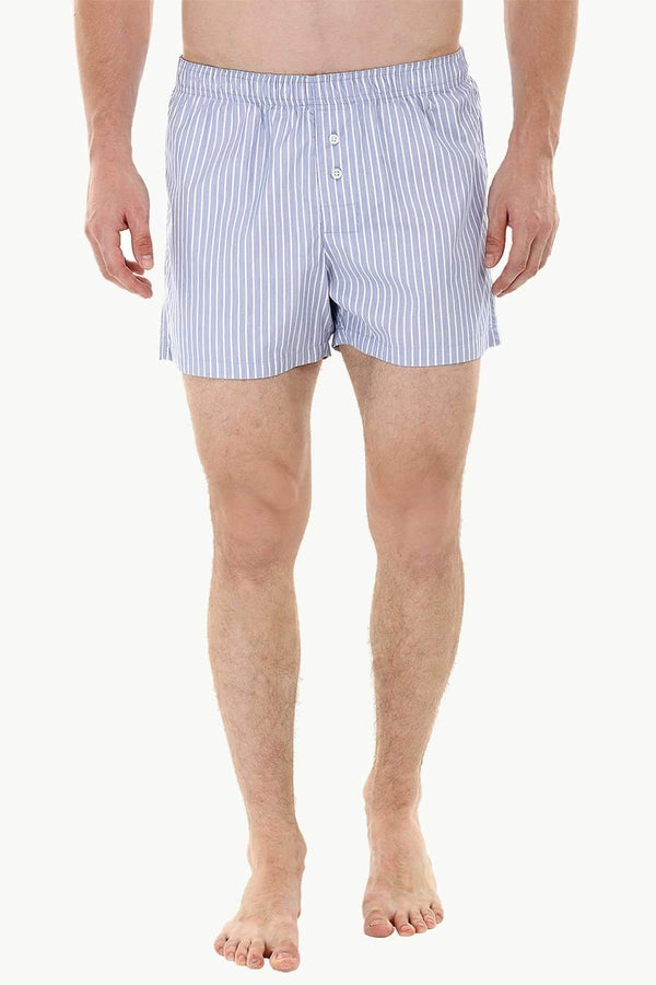 Woven Blue Stripe Boxer Shorts