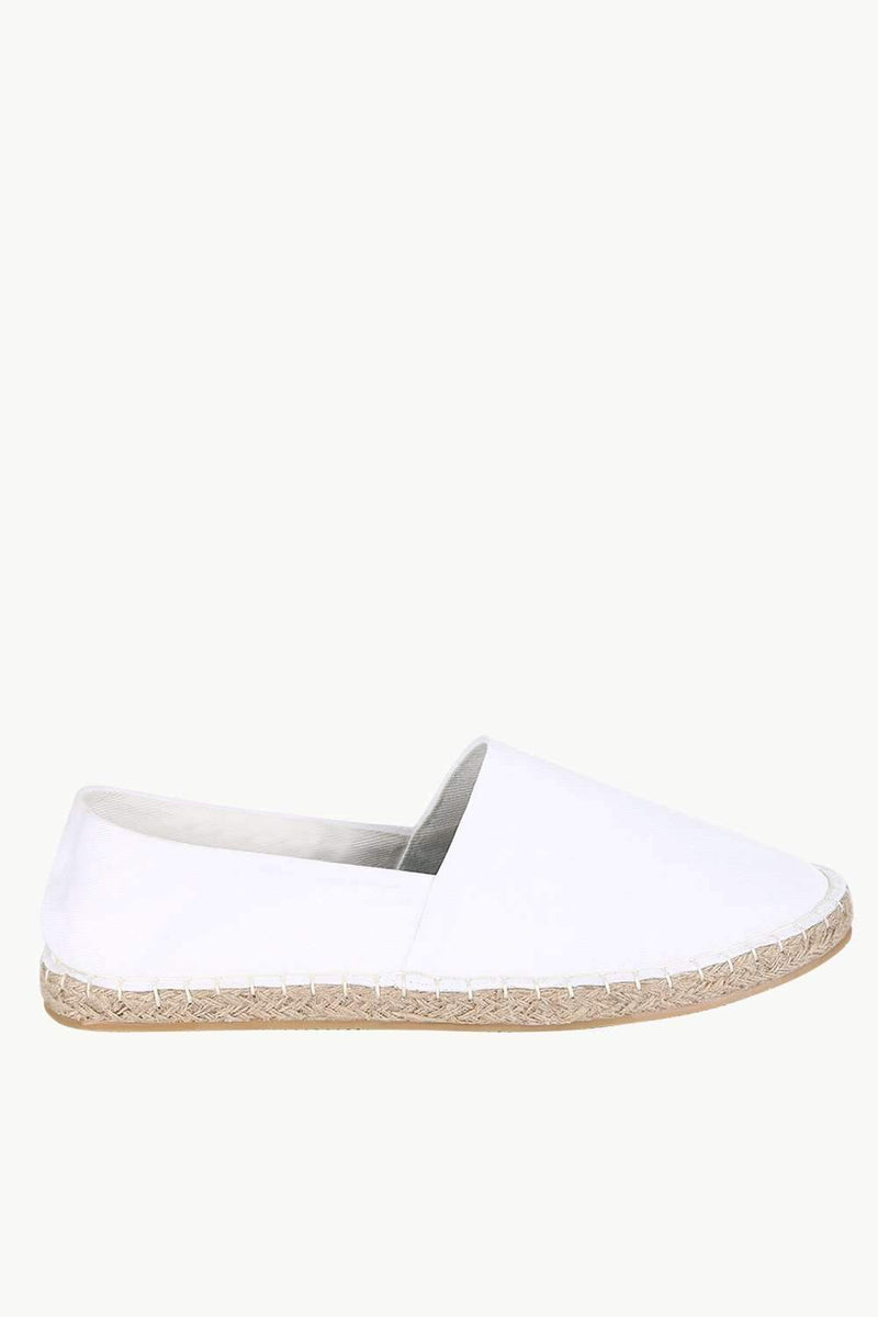 Men's White Solid Espadrilles