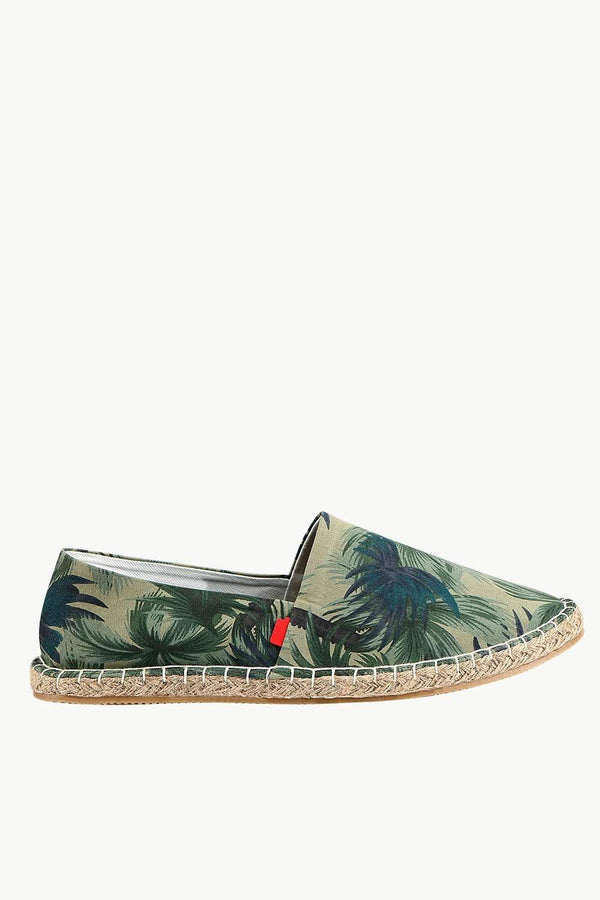 Men's Island Print Green Espadrilles