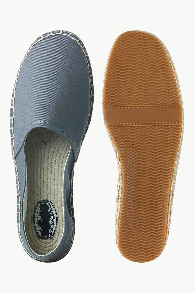 Men's Stone Grey Canvas Basque Espadrilles