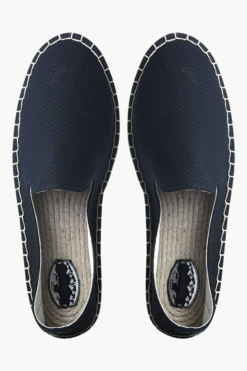 Men's Navy Ditsy Print Jute Espadrilles