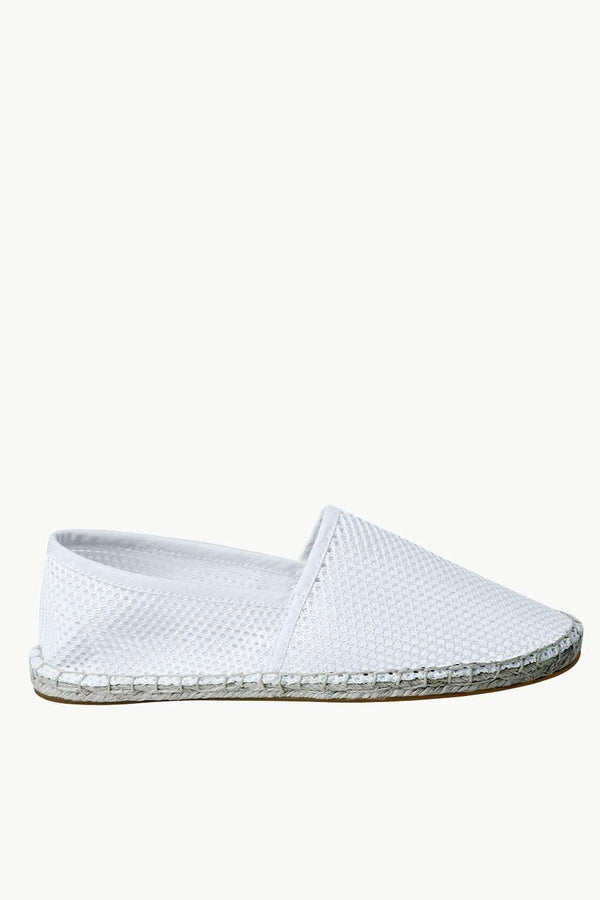 Men's White Mesh Basque Espadrilles