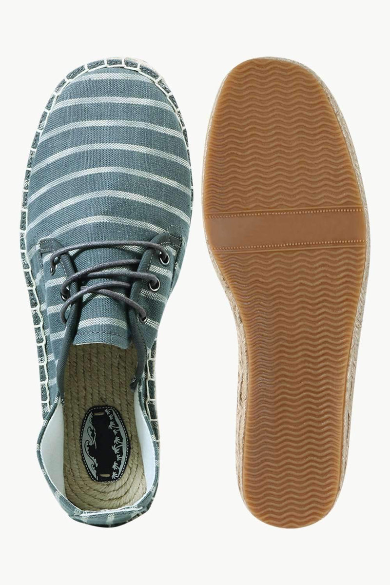 Men's Grey Jacquard Lace-up Espadrilles