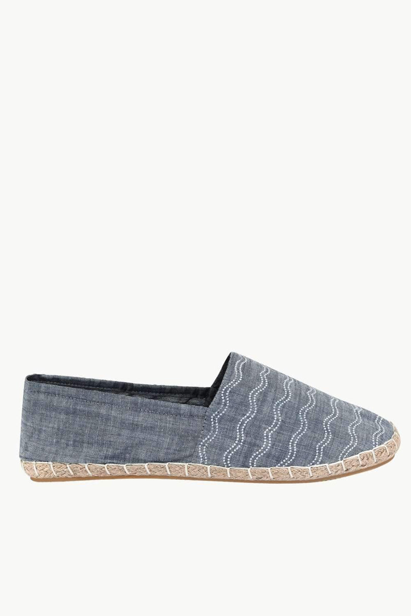 Mens Elastic Denim Wave Espadrilles