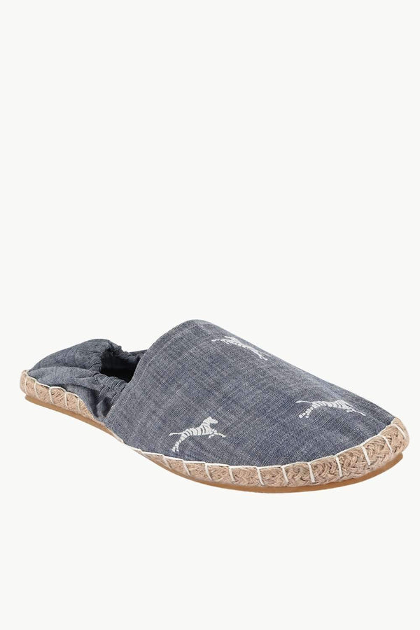 Mens Elastic Zebra Denim Espadrilles