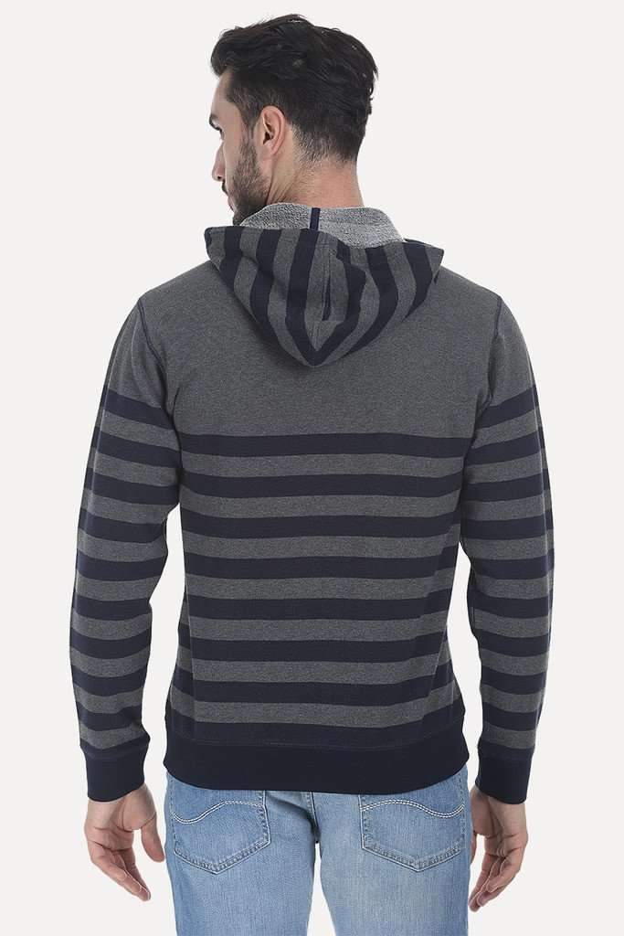 French Terry Nautical Strip Hoodie