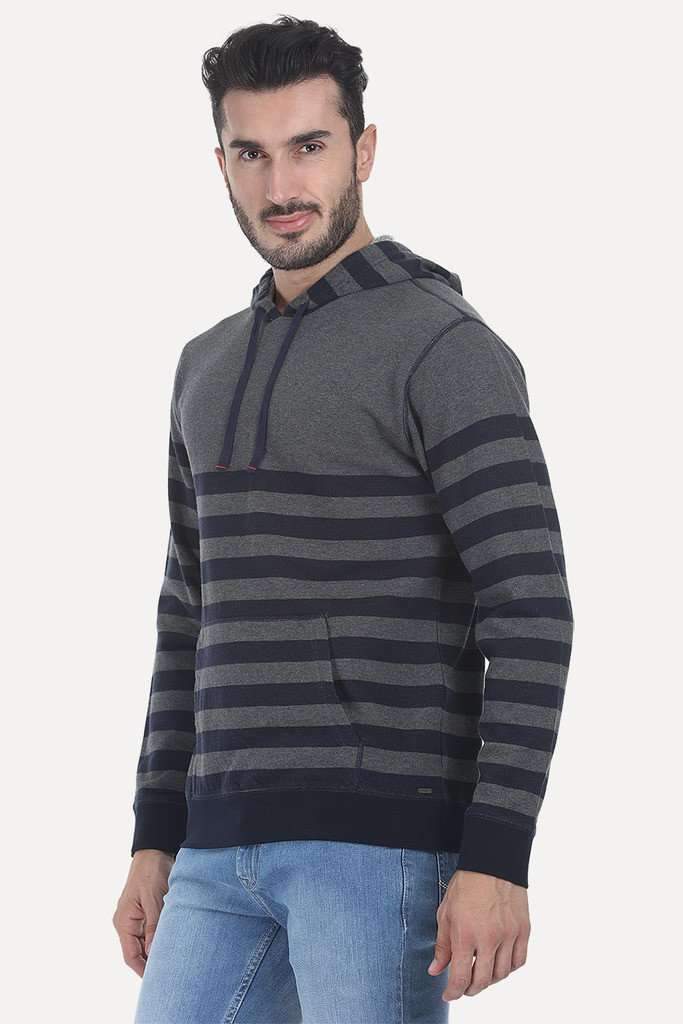 French Terry Nautical Strip Hoodie