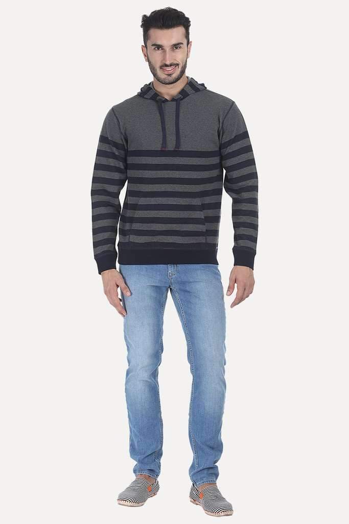 French Terry Nautical Strip Hoodie