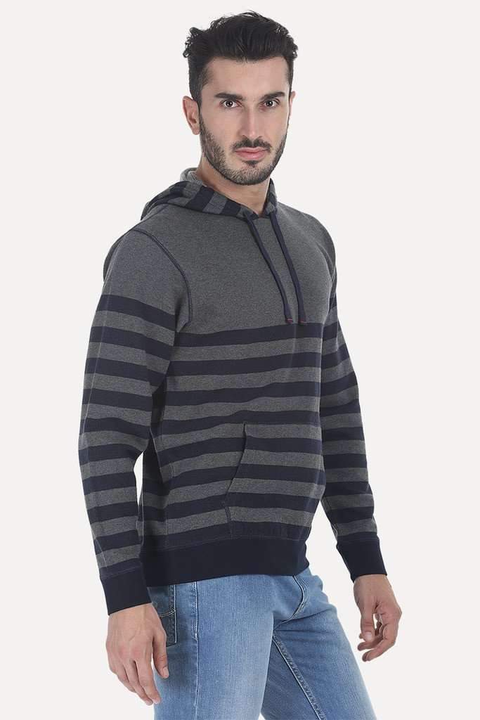 French Terry Nautical Strip Hoodie