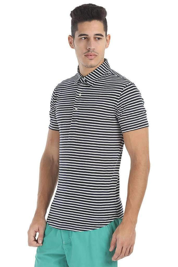 Breton Stripe Long Line Polo