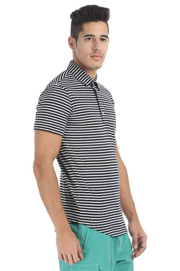 Breton Stripe Long Line Polo