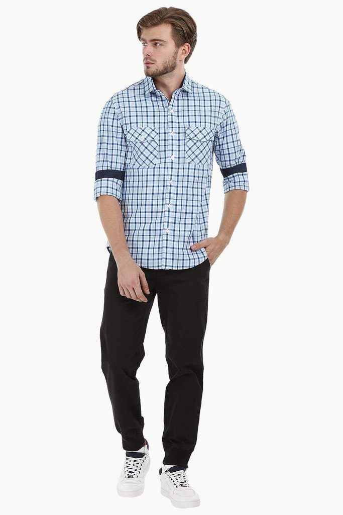 Casual Twin Pocket Check Shirt