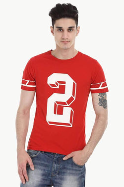 Contrast Number Print Short Sleeve Crew