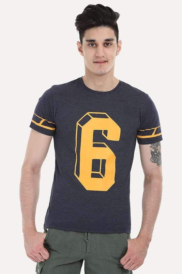 Contrast Number Print Short Sleeve Crew