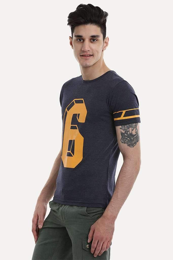 Contrast Number Print Short Sleeve Crew