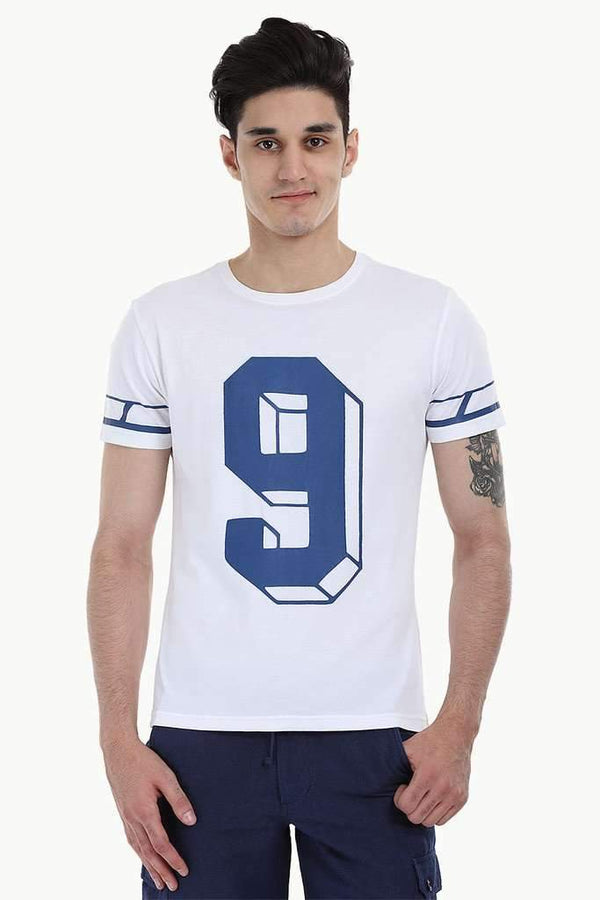 Contrast Number Print Short Sleeve Crew