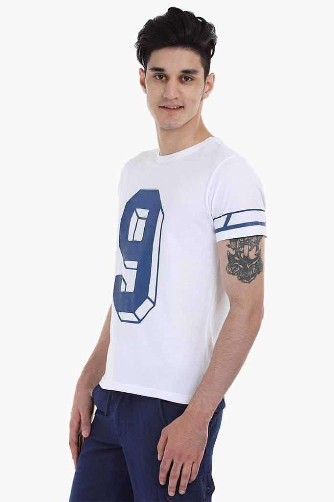 Contrast Number Print Short Sleeve Crew