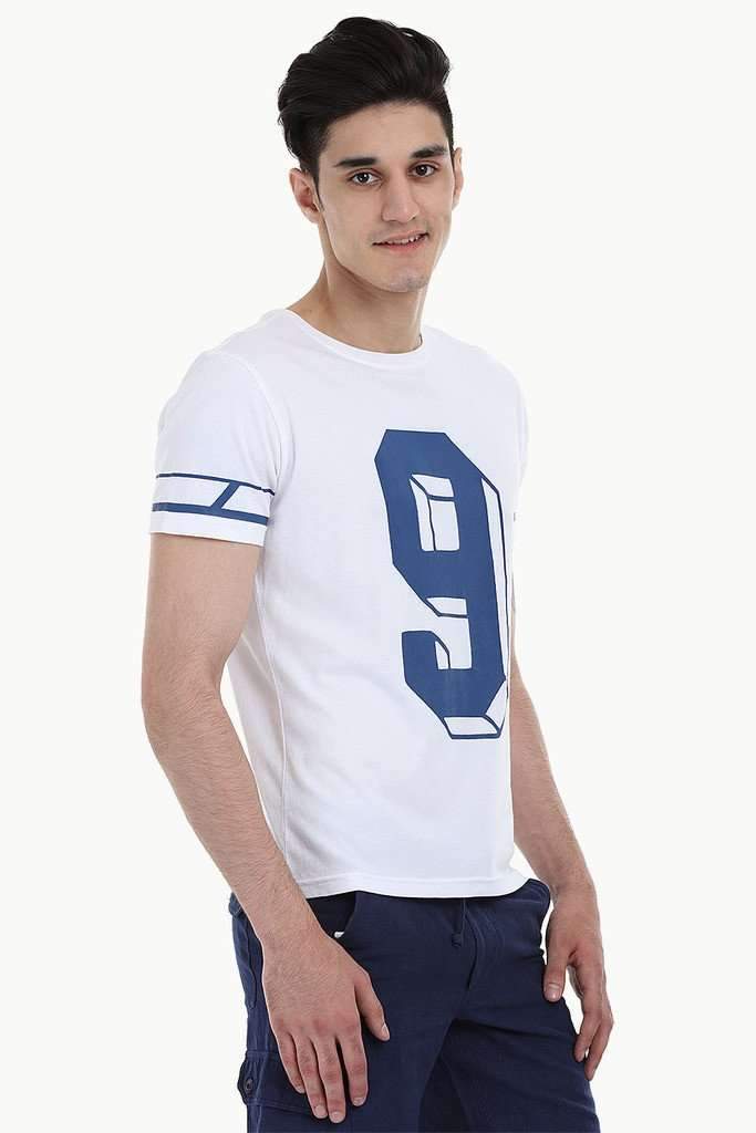 Contrast Number Print Short Sleeve Crew