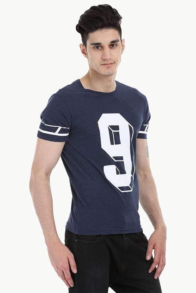 Contrast Number Print Short Sleeve Crew