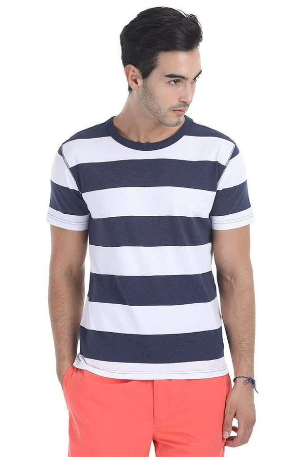 Crew Neck Broad Stripe Short Sleeve Tee